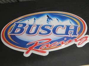 lot 25 image: BUSCH RACING METAL SIGN