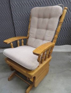 lot 40 image: OAK GLIDER ROCKER