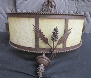 lot 46A image: HANGING WOODSY LIGHT FIXTURE