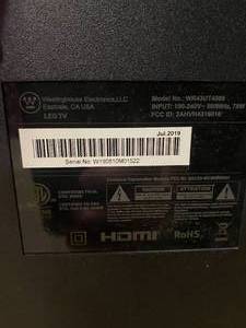 lot 993 image: WR43UT4009 Westinghouse 43 4K Ultra HD Roku Smart TV with HDR (CUTS)