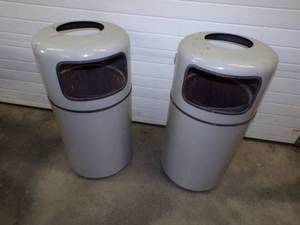 Pair of Commercial Garbage Cans