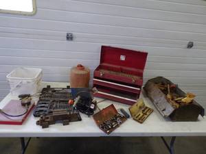 Large Tool Lot with Tool Boxes