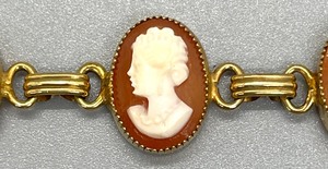 lot 11 image: Karen Lynne 12K Gold Filled Cameo Bracelet