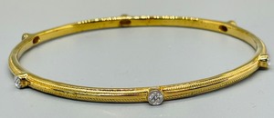 lot 48 image: Glitzy Gold Plated Sterling Silve Bangle Bracelet