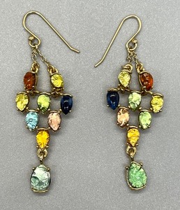 lot 58 image: Bright and Beautiful Multi Colored Dangle Earrings