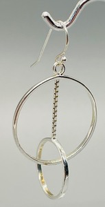 lot 60 image: Double Hoop Sterling Silver Earrings