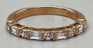 lot 65 image: Rose Gold Plated Serling Silver and Cubic Zirconia Ring