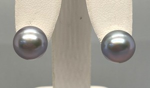 lot 68 image: 14K Gold Dyed Pearl Earrings