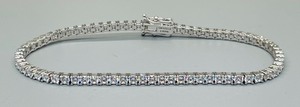 lot 62 image: Sterling Silver Bracelet with Cubic Zirconia Accents