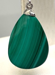 lot 73 image: Magnificent Malachite and Sterling Silver Earrings