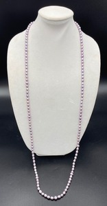 lot 75 image: Wonderful Violet Dyed Freshwater Pearl Necklace