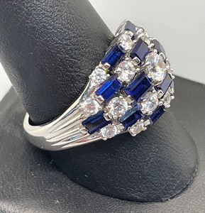 lot 71 image: Sparkling Serling Silver and Cubic Zirconia Ring