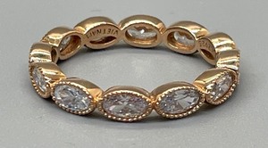 lot 88 image: Rose Gold Plated Sterling Silver and Cubic Zirconia Ring