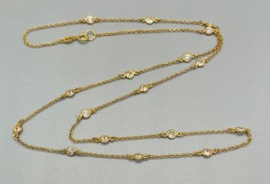lot 113 image: Gold Plated Sterling Silver Necklace with Cubic Zirconia Accents