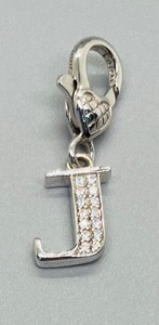 lot 111 image: Judith Ripka Sterling Silver and Cubic Zirconia J Pendant