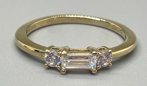 lot 121 image: Gold Plated Sterling Silver Ring with Cubic Zirconia Accents