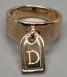 lot 129 image: Milor of Italy Bronze Ring with D Charm Ring