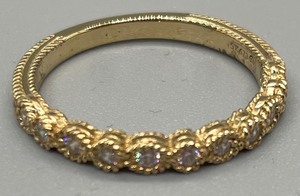 lot 158 image: Gold Plated Sterling Silver Ring with Cubic Zirconia Accents