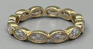 lot 169 image: Gold Plated Sterling Silver Ring with Cubic Zirconia Accents