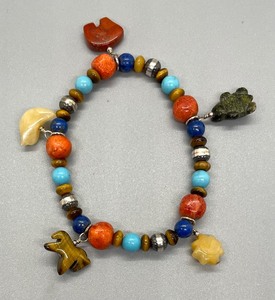 lot 191 image: Whimsical Multi-Stone Stretch Bracelet