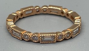 lot 189 image: Rose Gold Plated Serling Silver and Cubic Zirconia Ring