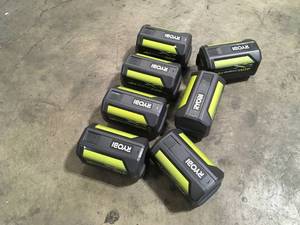 Pallet of assorted Ryobi 40V Batteries customer Returns review pictures