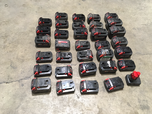 Lot of asorted Milwaukee 18V Batteries various models and conditions customer returns see pictures