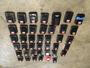 Lot of assorted Black and Decker Batteries various models and conditions