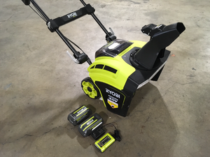 Ryobi 18 in. 40v Single Stage Brushless Cordless Electric Snow Blower with 2  Batteries  and charger included see pictures
