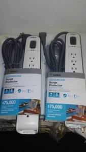 lot 166 image: 2 Belkin Advanced Surge Protectors - New