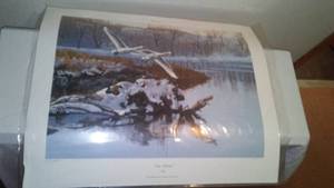 lot 221 image: Al Stelton, Late Arrival, 2003 Ducks Unlimited Sponsored Print,