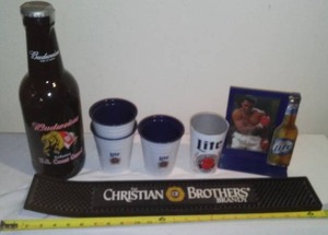lot 232 image: Bar Room Mancave Supplies, Lite, Budweiser, Christian Brothers