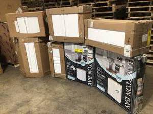 lot 29 image: Lot of assorted Cabinets various models and conditions White  review pictures customer returns