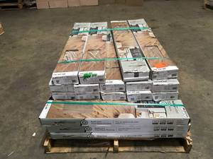 lot 4 image: Pallet with 30 cases Trafficmaster Edwards Oak 5.98 in. W Rigid Core Click Lock Luxury Vinyl Plank Flooring (23.95 sq. ft.case)