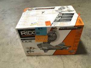 lot 6 image: RIDGID10 in. Dual Bevel Sliding Miter Saw open box customer return review pictures