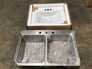 lot 31 image: Lot of assorted sinks various models and conditions, open box  Customer returns Review all pictures