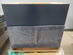 lot 331 image: Newport Blue Painted Plywood Shaker Stock Assembled Sink Base Kitchen Cabinet Farm Soft Clse 36 in. x 34.5 in. x 24 in. (NICE CONDITION)