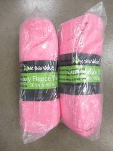 lot 369 image: 2 PACK - Imperial Home 50 in. x 60 in. Hot Pink Super Soft Fleece Throw Blanket