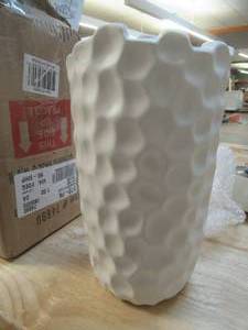 lot 393 image: Litton Lane 9.5 in White Porcelain Contemporary Decorative Vase