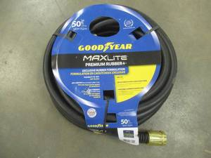 lot 322 image: Goodyear MAXLite 58 in. x 50 ft. Premium Duty Rubber Water Hose (NEW)