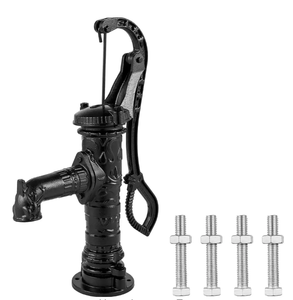 lot 425 image: VEVOR Hand Water Pump 15.7 in. x 9.4 in. x 53.1 in. Retro Style Heavy Duty Cast Iron Pitcher Pump and 26 in. Pump Stand, Black (BRAND NEW)