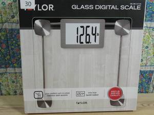 lot 30 image: Taylor Digital Glass Bathroom Scale w X-Large Display 440lb