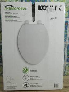lot 31 image: Kohler Layne Quiet-close Elongated Antimicrobial Toilet Seat