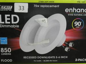 lot 33 image: Feit CELEDR69272 90 CRI 75W Bulb, 2 Count (Pack of 2), Soft White- 4 bulbs total