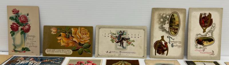 Group Of Antique Postcards Some With Antique Stamps