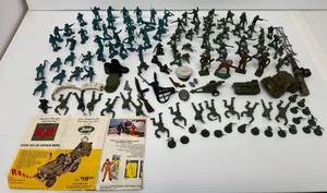 Group Of Misc. Vintage Army Men Including, Barclay Metal Army Men, Vintage G.I. Joe Accessories And More