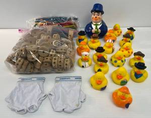 Group Of Misc. Rubber Duckies & Tinker Toys