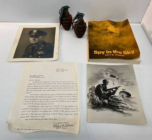 Two Harmless Military Practice Gernades, War Book With Letter And Photo