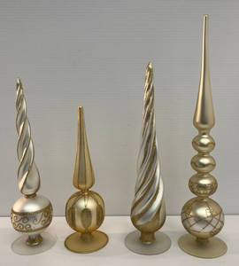 Group Of Large Hand Blown Glass Table Ornaments