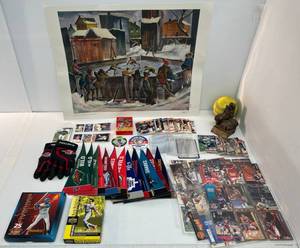Group Of Misc. Sport Related Items And Trading Cards